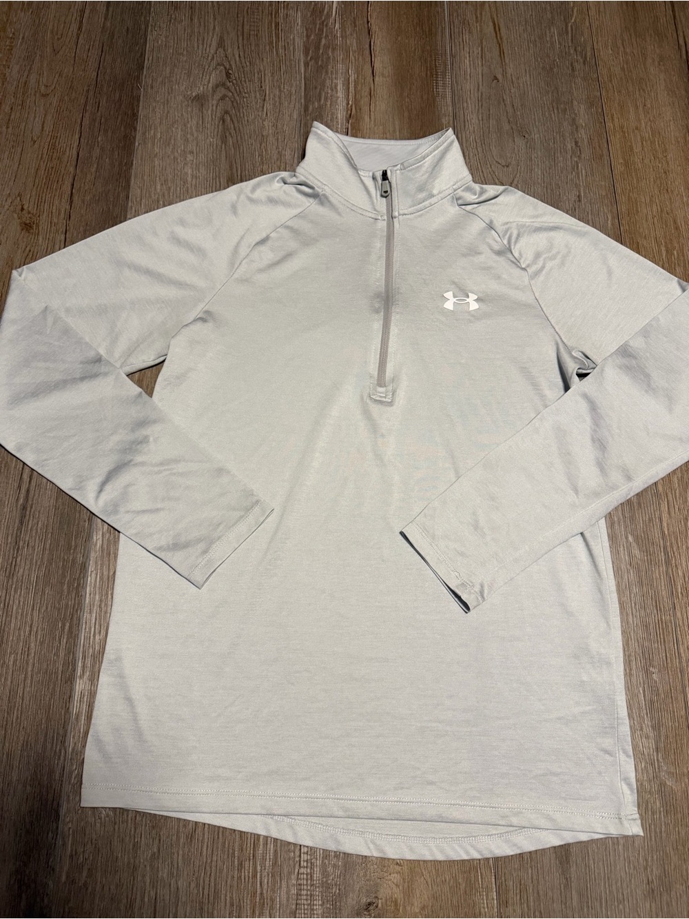 Under Armour Light Gray 1/4 Zip Performance Long-Sleeve Shirt